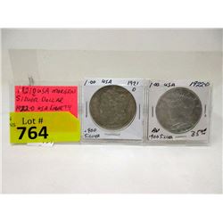 1921 Morgan & 1922 Liberty .900 Silver Dollars