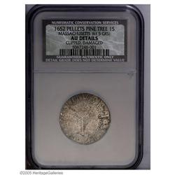 1652 SHILNG Pine Tree Shilling, Large Planchet AU Deta 1652[SHILNG] Pine Tree Shilling, Large Planch