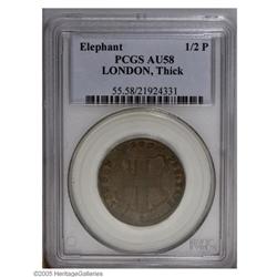 (1694) TOKEN London Elephant Token, Thick Planchet AU5 (1694)[TOKEN] London Elephant Token, Thick Pl
