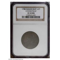 1788 COPPER Connecticut Copper, Mailed Bust Left XF45 1788[COPPER] Connecticut Copper, Mailed Bust L