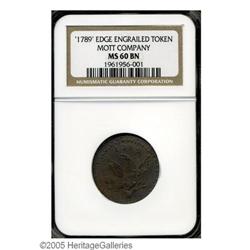 1789 TOKEN Mott Token, Thin Planchet, Engrailed Edge M 1789[TOKEN] Mott Token, Thin Planchet, Engrai
