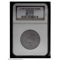(1792-94) TOKEN Kentucky Token, Plain Edge MS65 Brown (1792-94)[TOKEN] Kentucky Token, Plain Edge MS