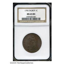 1795 1C Talbot Allum & Lee Cent MS65 Brown NGC. Breen- 1795[1C] Talbot Allum & Lee Cent MS65 Brown N