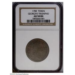 1783 TOKEN Georgivs Triumpho Token AU58 NGC. Breen-118 1783[TOKEN] Georgivs Triumpho Token AU58 NGC.