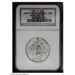 1799 Washington Funeral Urn Medal AU53 NGC. Baker-166C. 1799 Washington Funeral Urn Medal AU53 NGC.