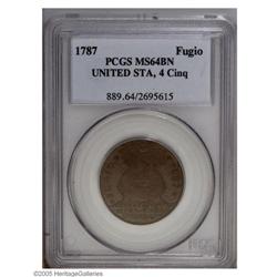 1787 1C Fugio Cent, UNITED STATES, Cinquefoils MS64 Br 1787[1C] Fugio Cent, UNITED STATES, Cinquefoi
