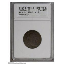 1802/0 1/2 C Reverse of 1802--Corroded--ANACS. Fine De 1802/0[1/2 C] Reverse of 1802--Corroded--ANAC