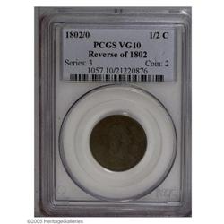 1802/0 1/2 C Reverse of 1802 VG10 PCGS. B-2, C-2, R.3. 1802/0[1/2 C] Reverse of 1802 VG10 PCGS.