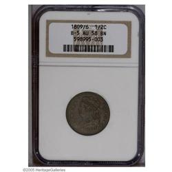 1809/6 1/2 C AU58 NGC. B-5, C-5, R.1. Medium to deep b 1809/6[1/2 C] AU58 NGC.