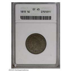 1810 1/2 C XF45 ANACS. B-1, C-1, R.2. A glossy medium- 1810[1/2 C] XF45 ANACS.