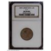 Image 1 : 1849 1/2 C Large Date MS64 Brown NGC. B-4, C-1, R.2. T 1849[1/2 C] Large Date MS64 Brown NGC.