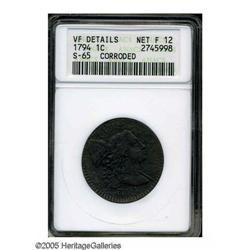 1794 1C Head of 1794--Corroded--ANACS. VF Details, Net 1794[1C] Head of 1794--Corroded--ANACS. VF De