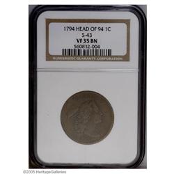 1794 1C Head of 1794 VF35 NGC. S-43 1794[1C] Head of 1794 VF35 NGC.