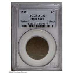 1795 1C Plain Edge AU53 PCGS. S-78, R.1. For this die 1795[1C] Plain Edge AU53 PCGS.