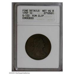 1797 1C Reverse of 1797, Stems--Rim Clip, Corroded--AN 1797[1C] Reverse of 1797, Stems--Rim Clip, Co