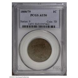 1800/79 1C AU50 PCGS. S-194, Low R.3. A thin die break 1800/79[1C] AU50 PCGS.