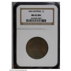1804 1C Restrike MS63 Brown NGC. Breen-1761. According 1804[1C] Restrike MS63 Brown NGC.
