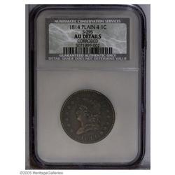 1814 1C Plain 4--Corroded--NCS. AU Details. S-295, R.1 1814[1C] Plain 4--Corroded--NCS. AU Details.