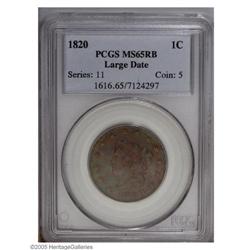 1820 1C Large Date MS65 Red and Brown PCGS. Exceptiona 1820[1C] Large Date MS65 Red and Brown PCGS.