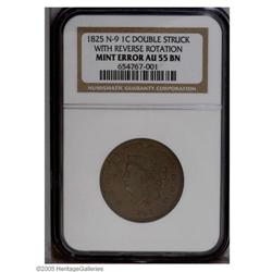 1825 1C AU55--Double Struck With Reverse Rotation--NGC 1825[1C] AU55--Double Struck With Reverse Rot