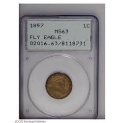 1857 1C MS63 PCGS. A crisply struck deep golden-brown 1857[1C] MS63 PCGS.