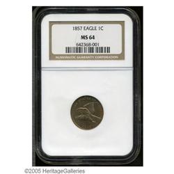 1857 1C MS64 NGC. FS-002. Struck from a clearly and sh 1857[1C] MS64 NGC.