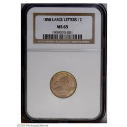 1858 1C Large Letters MS65 NGC. Not only is this lovel 1858[1C] Large Letters MS65 NGC.