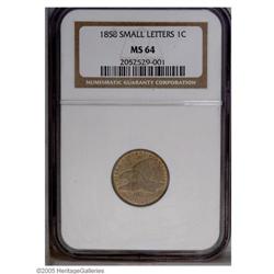 1858 1C Small Letters MS64 NGC. Low Leaves, Open E in 1858[1C] Small Letters MS64 NGC.