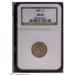 1859 1C MS64 NGC. The orange-gold color has acquired t 1859[1C] MS64 NGC.