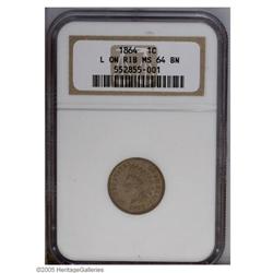 1864 1C L On Ribbon MS64 Brown NGC. The dies are rotat 1864[1C] L On Ribbon MS64 Brown NGC.