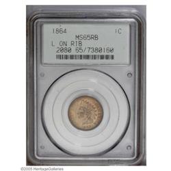 1864 1C L On Ribbon MS65 Red and Brown PCGS. The appea 1864[1C] L On Ribbon MS65 Red and Brown PCGS.