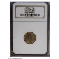 1866 1C MS65 Red and Brown NGC. Orange-gold color occu 1866[1C] MS65 Red and Brown NGC.