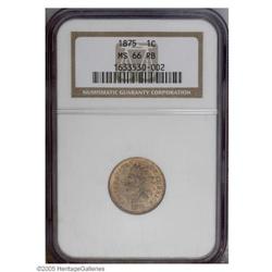 1875 1C MS66 Red and Brown NGC. Well struck and lustro 1875[1C] MS66 Red and Brown NGC.