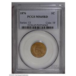 1876 1C MS65 Red PCGS. While not as rare as the 1877, 1876[1C] MS65 Red PCGS.