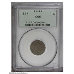1877 1C Good 6 PCGS. Dark brown colored with heavy wea 1877[1C] Good 6 PCGS.
