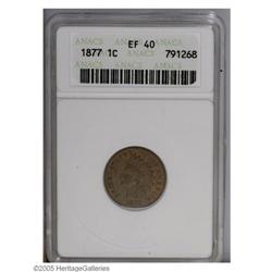 1877 1C XF40 ANACS. Suitably detailed for the grade, w 1877[1C] XF40 ANACS.