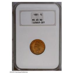 1881 1C MS65 Red NGC. This assertively struck Gem poss 1881[1C] MS65 Red NGC.
