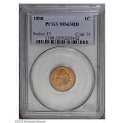 1888 1C MS65 Red PCGS. Lustrous and nearly unabraded. 1888[1C] MS65 Red PCGS.