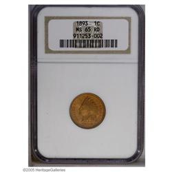 1893 1C MS65 Red NGC. FS-10.95, Snow-2, "Scarce." The 1893[1C] MS65 Red NGC.
