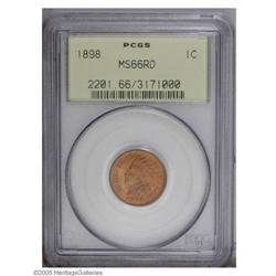 1898 1C MS66 Red PCGS. Deep orange-red color consumes 1898[1C] MS66 Red PCGS.