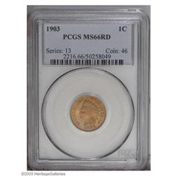 1903 1C MS66 Red PCGS. Beautiful red-orange and mint-g 1903[1C] MS66 Red PCGS.
