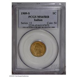 1909-S 1C MS65 Red and Brown PCGS. Crisply struck exce 1909-S[1C] MS65 Red and Brown PCGS.