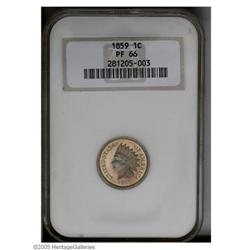 1859 1C PR66 NGC. Broad borders, razor sharp striking 1859[1C] PR66 NGC.