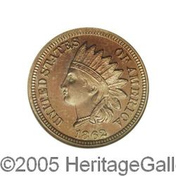 1862 1C PR66 NGC. Few proof 1862 Indian cents can matc 1862[1C] PR66 NGC.