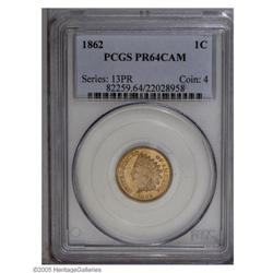 1862 1C PR64 Cameo PCGS. This Civil War era copper-nic 1862[1C] PR64 Cameo PCGS.