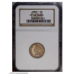 1862 1C PR66 Cameo NGC. The Philadelphia Mint produced 1862[1C] PR66 Cameo NGC.