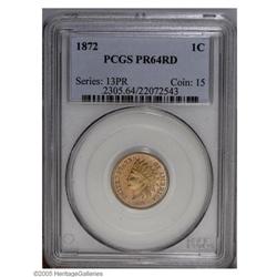 1872 1C PR64 Red PCGS. Fully struck with bright, highl 1872[1C] PR64 Red PCGS.