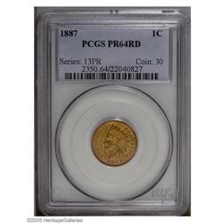 1887 1C PR64 Red PCGS. Bright gold surfaces display sh 1887[1C] PR64 Red PCGS.