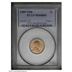 1909 VDB 1C MS66 Red PCGS. Sharply struck with lovely, 1909 VDB[1C] MS66 Red PCGS.