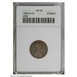 1909-S VDB 1C VF20 ANACS. One of the most famous key d 1909-S VDB[1C] VF20 ANACS.
